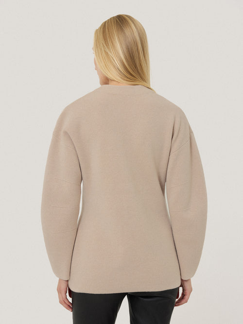 Darted Longline Knit Jacket | Cream