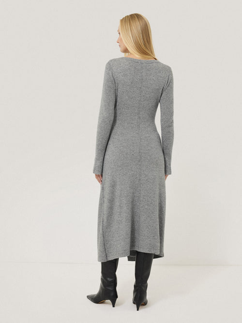 Wool Cashmere Blend Knot Dress | Grey