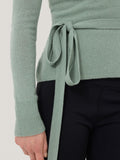 Ribbed Wrap Cardigan | Green