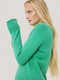 Wool Cashmere Blend V Neck | Green