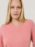 Wool Cashmere Blend V Neck | Pink