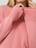 Wool Cashmere Blend V Neck | Pink