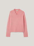 Wool Cashmere Blend V Neck | Pink