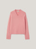 Wool Cashmere Blend V Neck | Pink