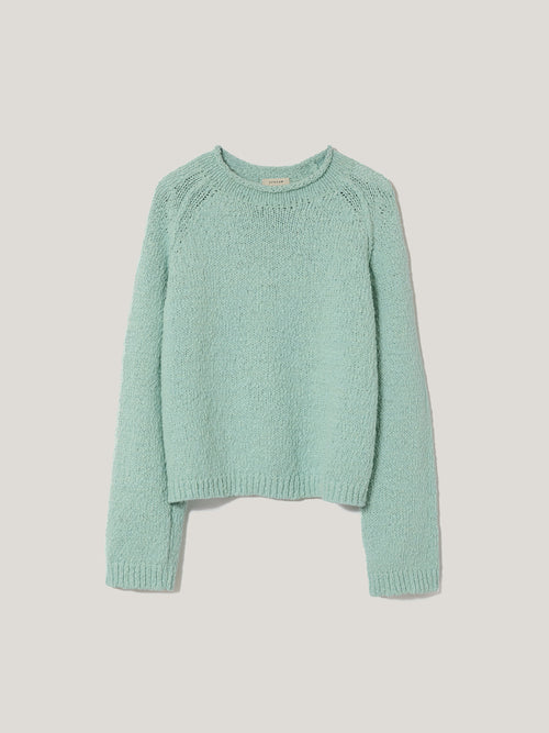 Chunky Textured Cotton Jumper | Mint