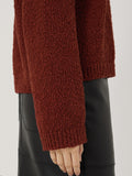 Chunky Textured Cotton Jumper | Red