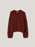 Chunky Textured Cotton Jumper | Red