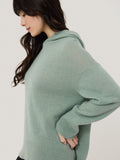 Wool Cashmere Blend Hoodie | Green