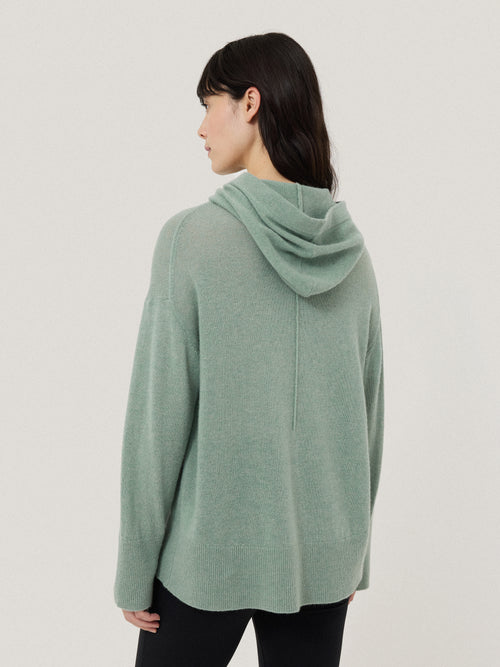 Wool Cashmere Blend Hoodie | Green