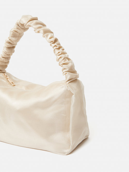 Ruched Organza Mini Bag | Cream