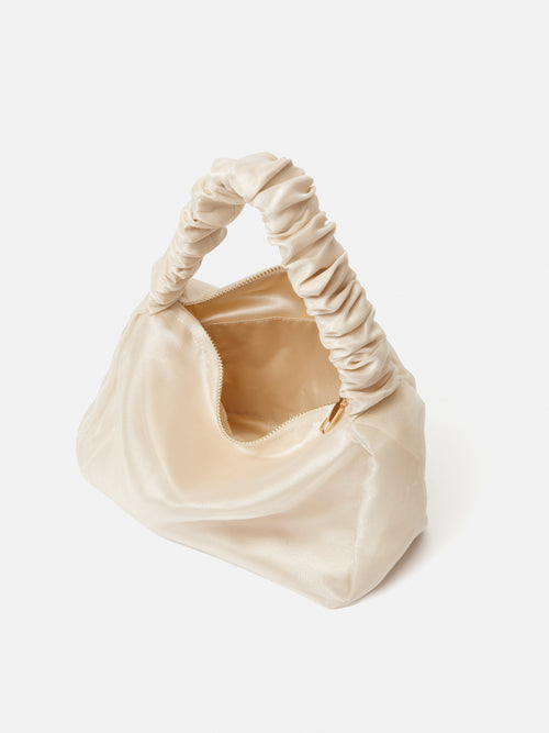 Ruched Organza Mini Bag | Cream