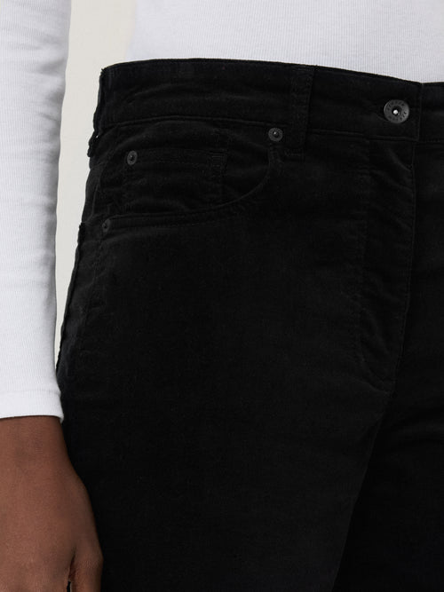 Delmont Velvet Tapered Jean | Black