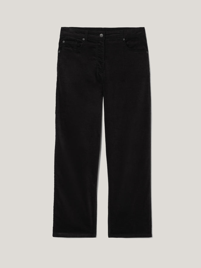 Delmont Velvet Tapered Jean | Black