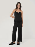 Modal Lace Pyjama Trouser | Black