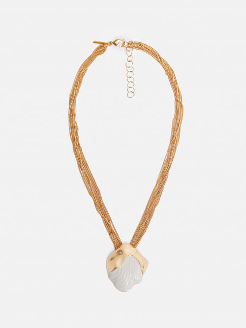 Textured Enamel Chain Necklace | Gold