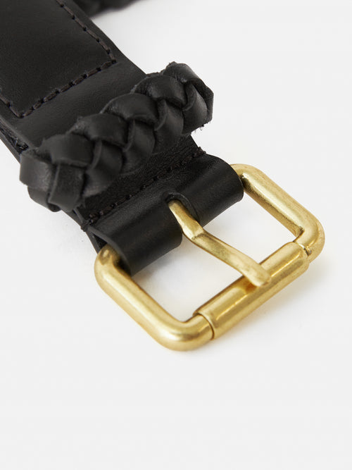 Woven Leather Belt | Black