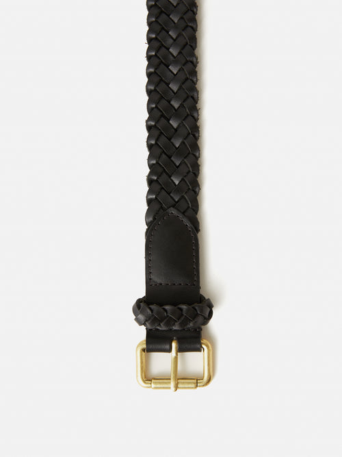 Woven Leather Belt | Black