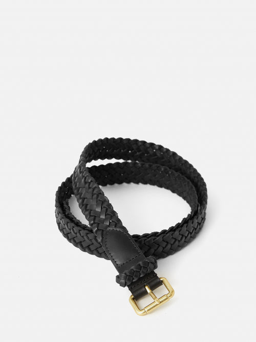 Woven Leather Belt | Black