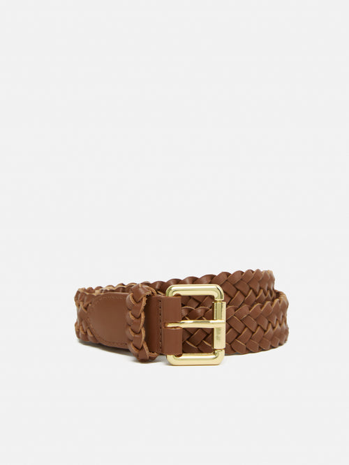 Woven Leather Belt | Tan