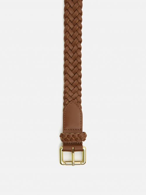 Woven Leather Belt | Tan