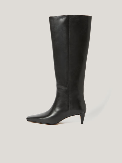 Leather Bobbi Knee High Boot | Black