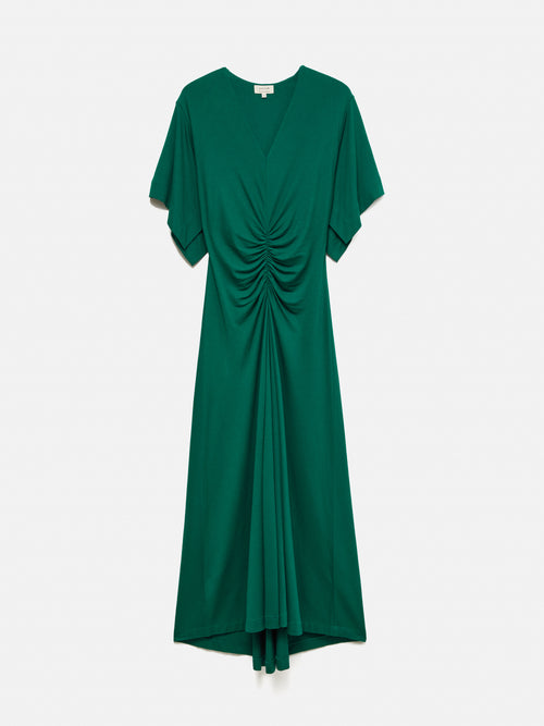 Crepe Flutter Sleeve Dress | Green