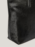 Calf Hair Leather Tote | Black