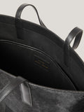 Calf Hair Leather Tote | Black