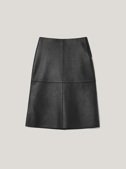 Bonded Leather Skirt | Black