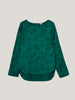 Floral Jacquard Boat Neck Top | Green