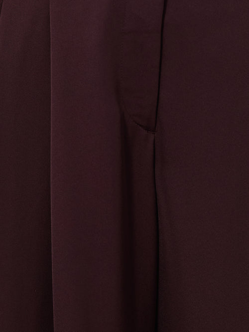 Satin Wide Leg Trouser | Oxblood