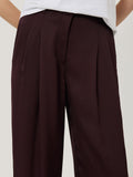 Satin Wide Leg Trouser | Oxblood