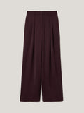 Satin Wide Leg Trouser | Oxblood