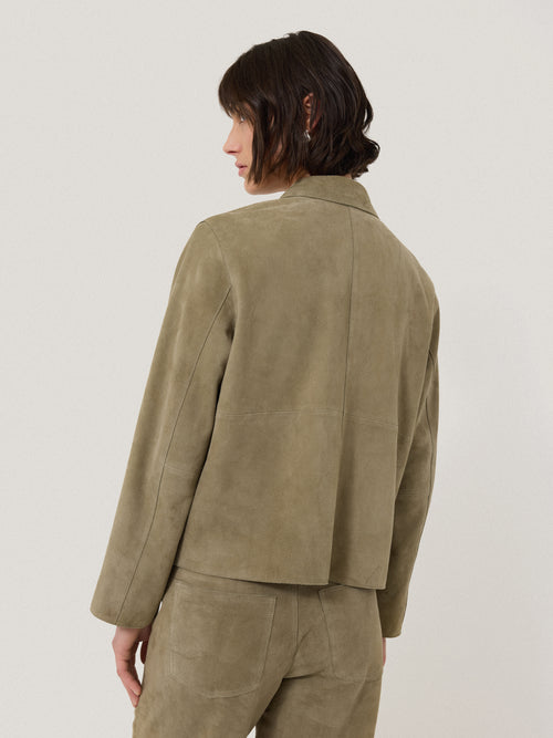 Suede Cropped Jacket | Green