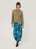 Floral Mist Asymmetric Skirt | Green