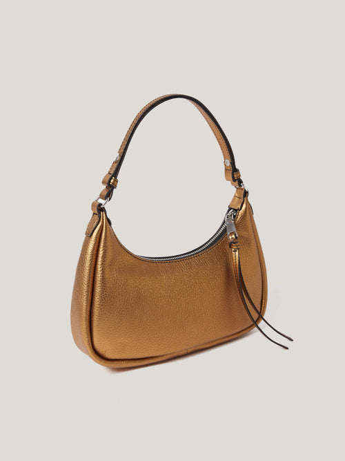 Leather Crescent Shoulder Bag | Copper