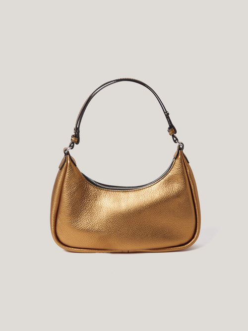 Leather Crescent Shoulder Bag | Copper