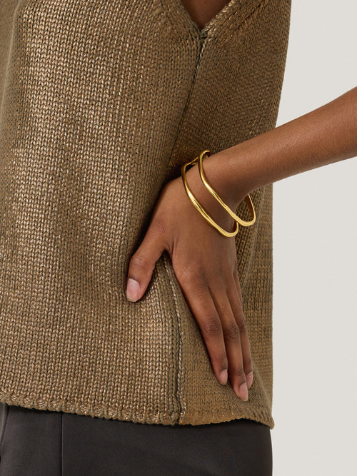 Organic Wave Bangle | Gold