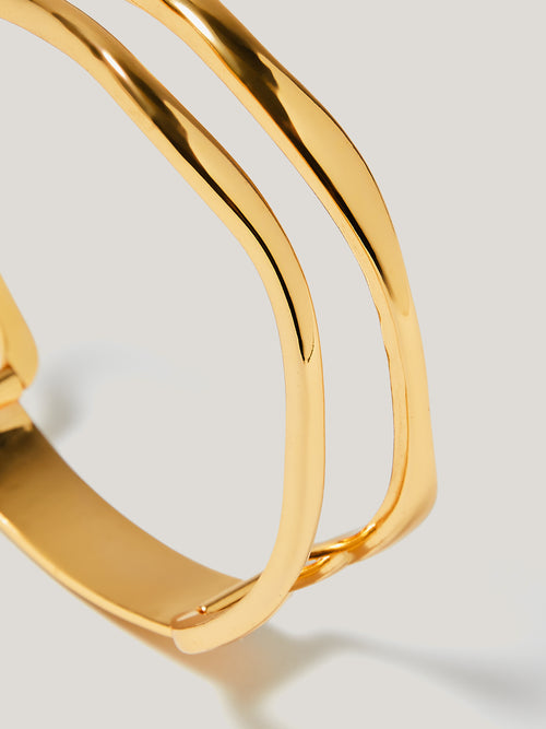 Organic Wave Bangle | Gold