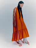 Roksanda Cotton V Neck Dress | Orange