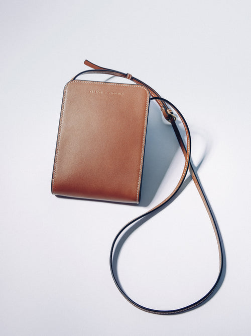 Leather Crossbody Phone Bag | Tan