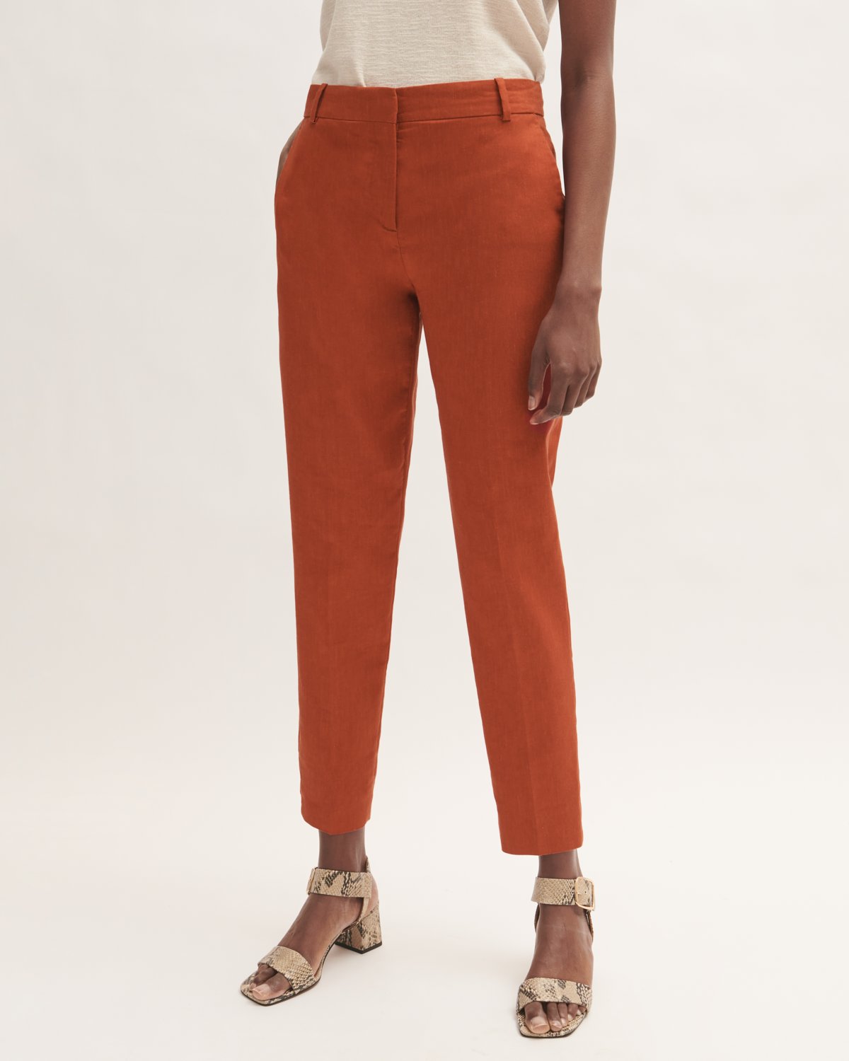 Portofino Linen Trouser | Paprika – Jigsaw