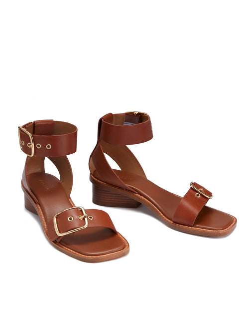 Oxley Leather Heeled Sandal | Tan