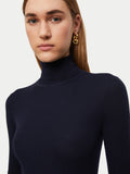 Merino Rib Polo Neck Jumper | Navy