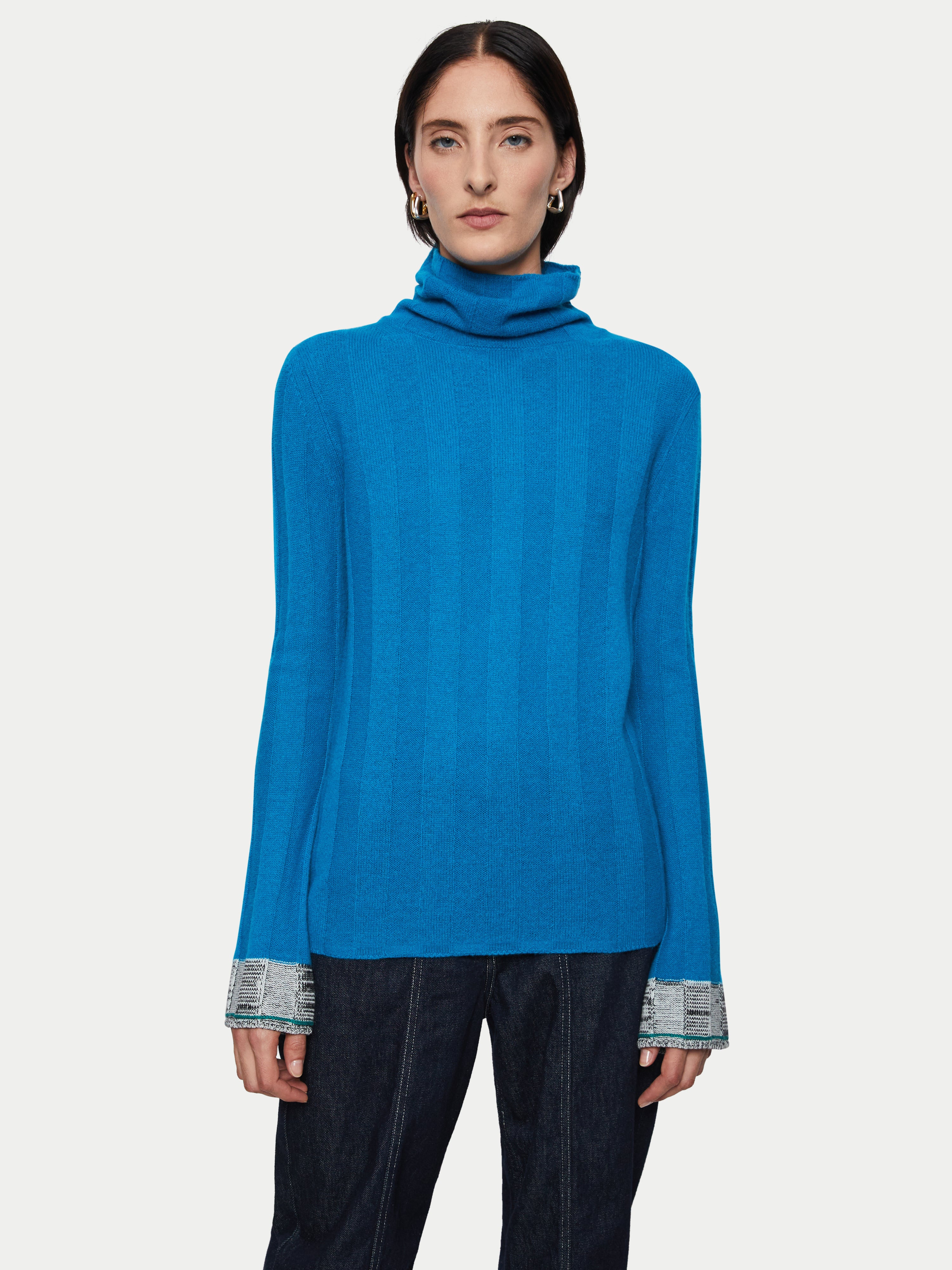 Merino Cashmere Polo Jumper | Blue – Jigsaw