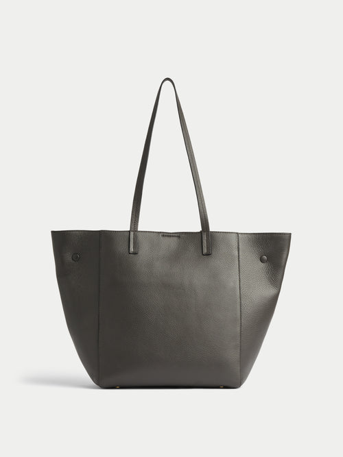 Archer Large Leather Soft Tote | Dark Fawn – Jigsaw