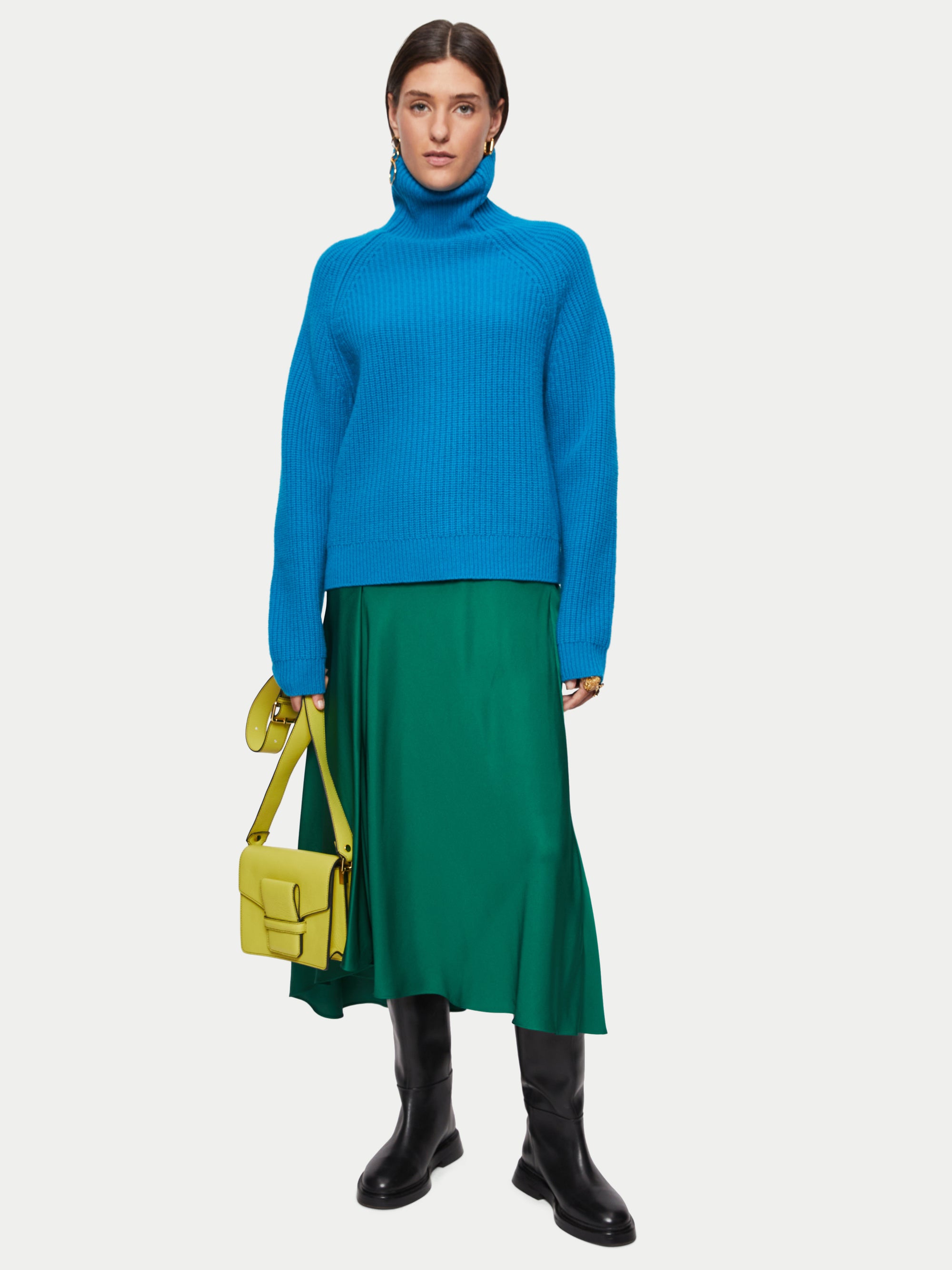 Satin Bias Asymmetric Skirt | Green – Jigsaw