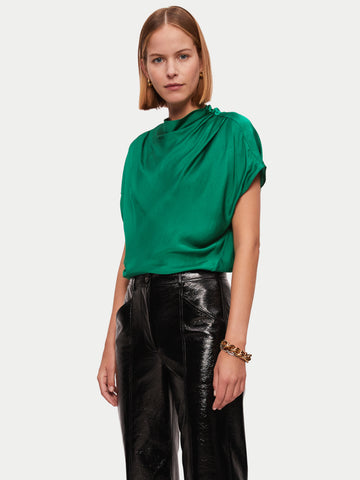 Hammered store satin top