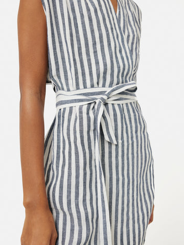 Linen Stripe Wrap Dress | Blue – Jigsaw