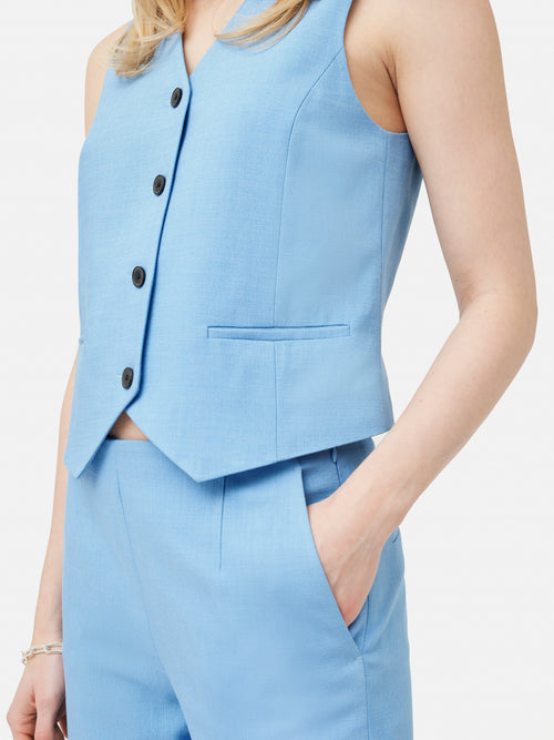 Hopsack Tailored Waistcoat | Blue